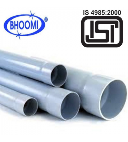 Bhoomi ISI PVC Pipe 5 inch 6 Kgf / cm2